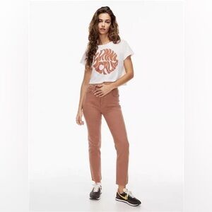 Aritzia - Denim Forum - YOKO High Rise Slim Slim Jean in Burnt Copper. 24